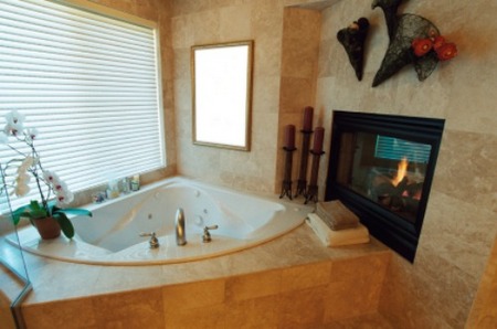 Bathroom fireplace