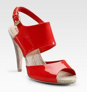 BCBGMAXAZRIA Red Patent Sandals