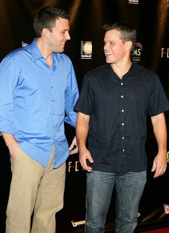Ben Affleck and Matt Damon hanging out in Vegas