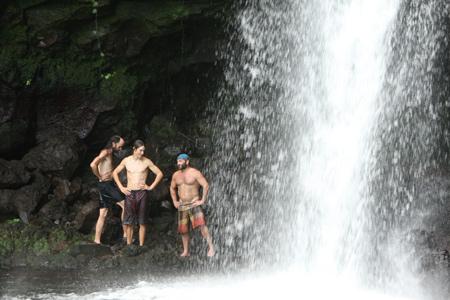Best Survivor: Samoa (19) Moments Brett, Russell H. and Dave at a Waterfall