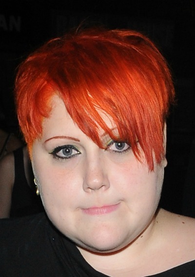 Beth Ditto's orange choppy cut 