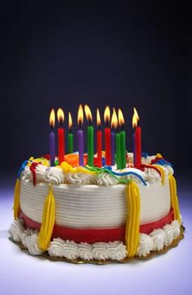 Fondant Birthday Cakes on Round Cake With Rainbow Accents And Foundant Stripe   Birthday Cakes