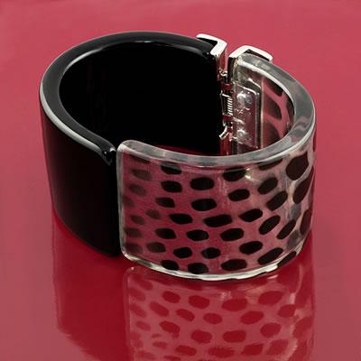 Black and White Animal Print Cuff Bracelet