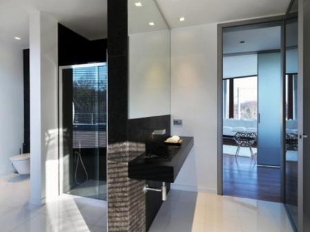 Italian inspired black and white bathroom