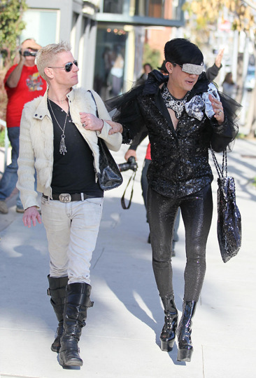 Bobby Trendy and his male companion go out in Beverly Hills