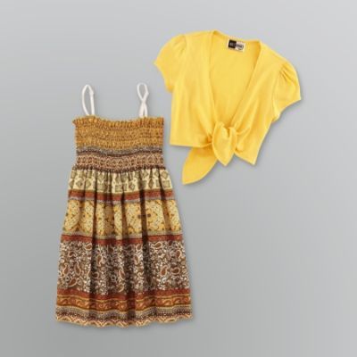 Smocked dress &amp; shrug set