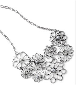 Crystal and pearl bib necklace