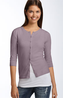 BP. Three Quarter Sleeve Jersey Cardigan