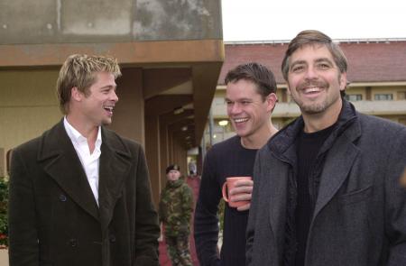 Brad Pitt, Matt Damon and George Clooney all smiling while in Turkey