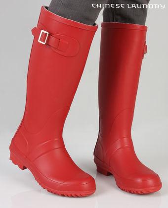 Bright Red Rubber "Hunter" Rain Boot