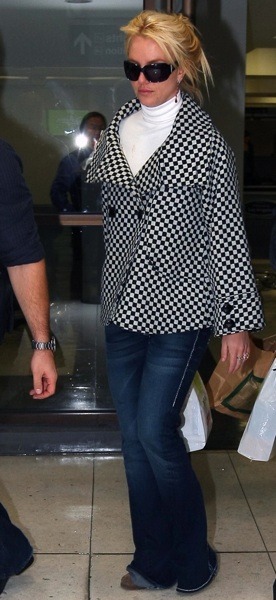 Britney Spears in white turtleneck