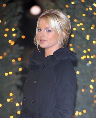 Britney Spears in black coat