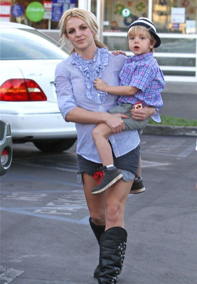 Britney Spears in ruffle button down