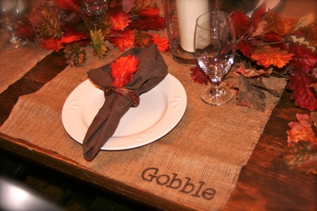 Burlap Thanksgiving placemat