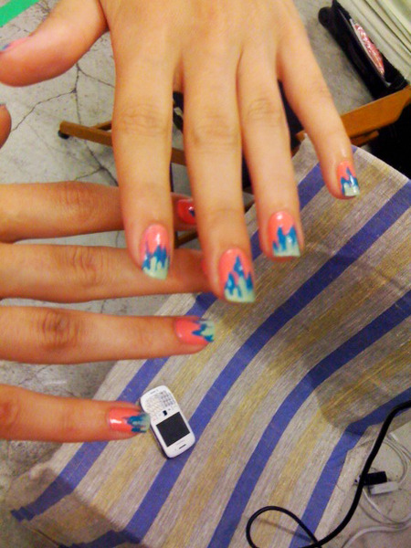 Close up of the butter LONDON Ombre Nail.