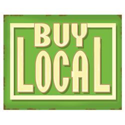 Handpainted "buy local" sign
