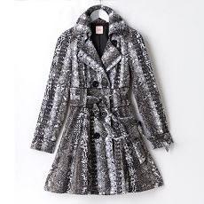 Candies Double-breasted Python Trench Coat
