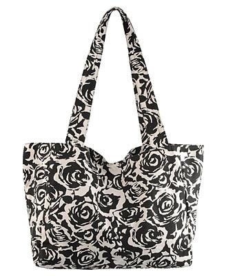 Canvas Rose Shoulder Bag