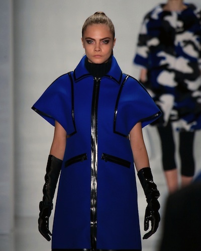 Blue cap sleeve coat