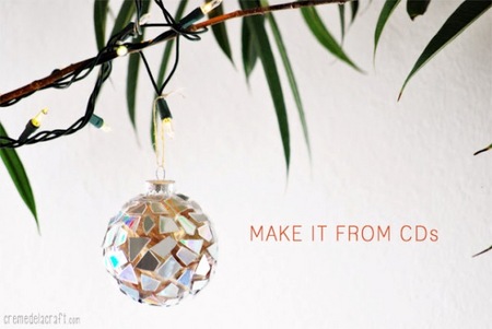 DIY CD mosaic ornament