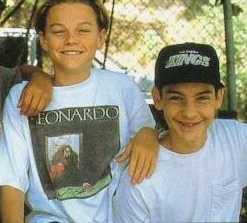 A childhood photo of Leonardo DiCaprio and Tobey Maguire