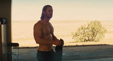 A still shot of Hemsworth