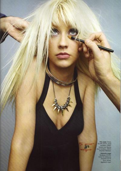 Christina Aguilera posing for photo shoot