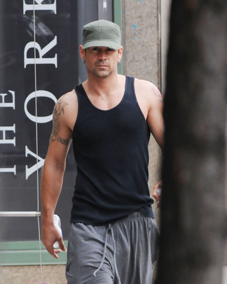 Colin Farrell after his workout