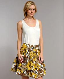 Bold Floral Pleated Skirt