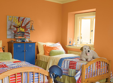 Bedroom Decorating Games on Color Outside The Lines   Boy S Bedroom   Red  Yellow   Orange Themes