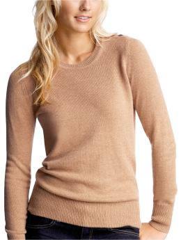 Luxe crewneck sweater in camel heather