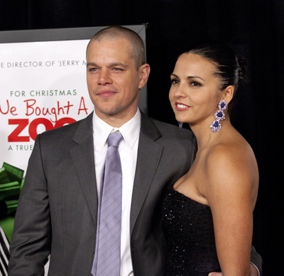 Matt Damon and wife attend premiere