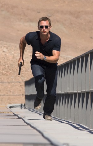 Doing what he does best...James Bond