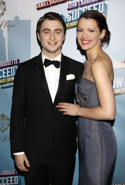 Daniel Radcliffe and Rose Hemingway How to Succeed in Buisness Without Really Trying afterparty