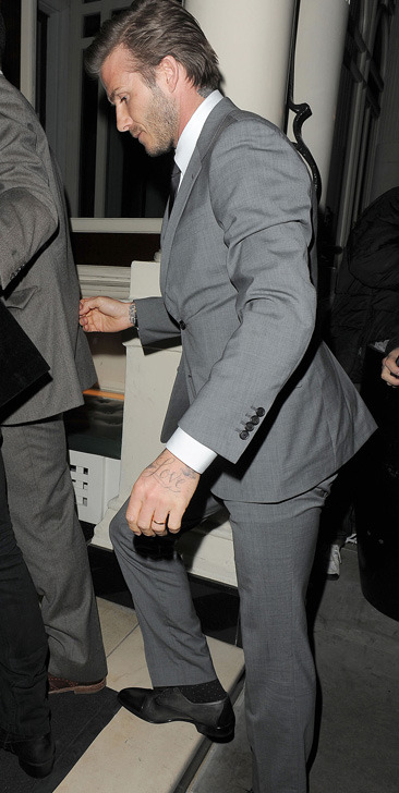 David Beckham returns to his hotel in London