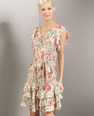 Diane von Furstenberg Pleated Chiffon Dress