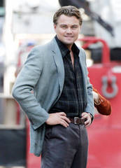 Leonardo DiCaprio on "Inception" set