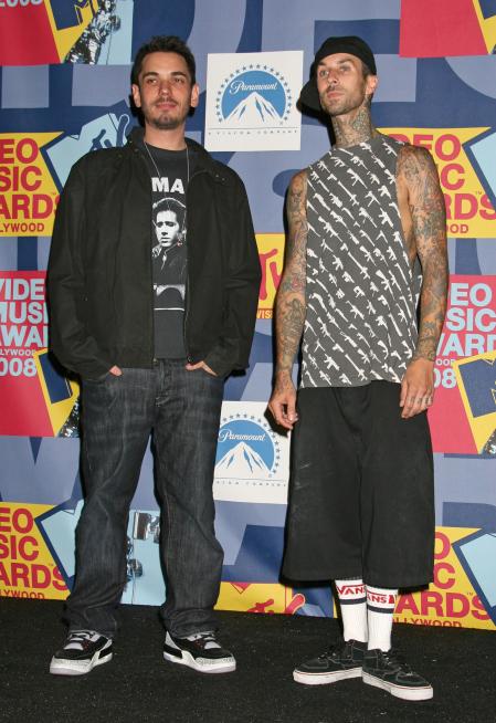 DJ AM and Travis Barker at the MTV Video Music Awards