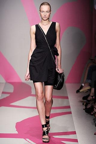 DKNY Black V-Neck Wrap Dress