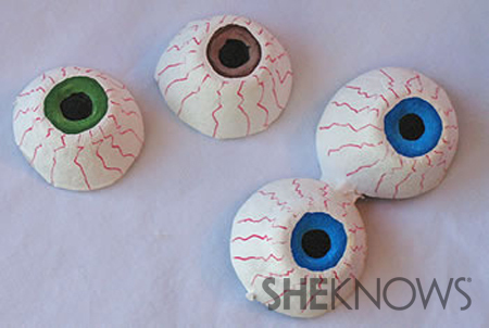 Spooky egg carton eyeballs