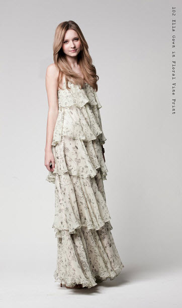 Ella Gown in Floral Vine Print