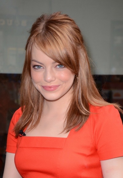 Emma Stone with teased hair