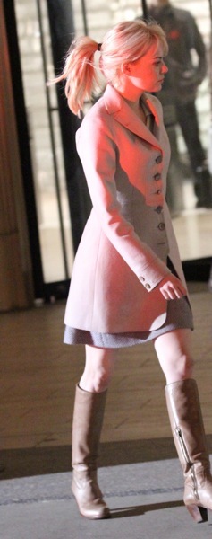 Emma Stone in knee high boots