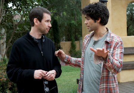 Adrian Grenier on the set of Entourage