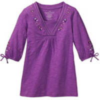 Faded Glory Girls' Mock-Layer Sequin Top