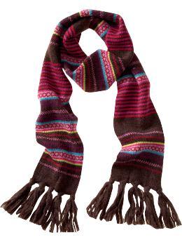Fair Isle scarf in brown