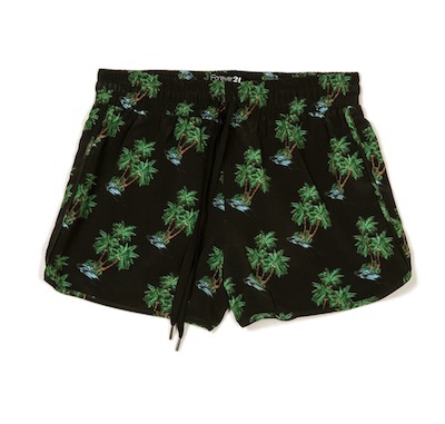 Palm print running shorts