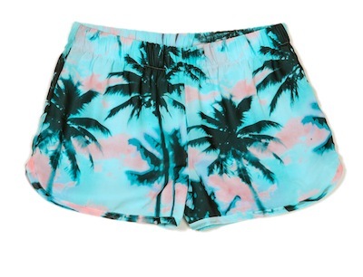Colorful palm print running shorts