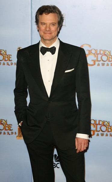 Colin Firth arrives at the Golden Globes