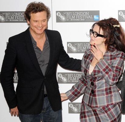 Colin Firth and Helena Bonham Carter arrive for photocall